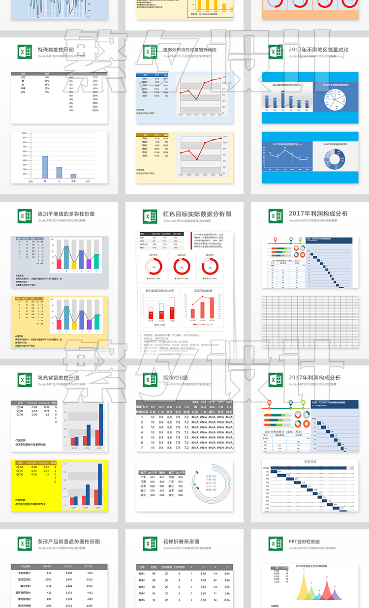 可视化图表素材 Excel模板办公表格多彩数据自动生成提高效率 第11张