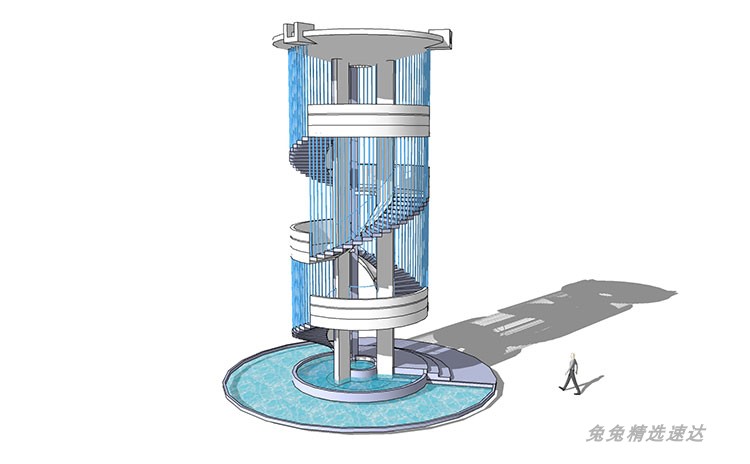 su景观塔模型草图大师园林旅游观景台瞭望塔观景平台创意小品素材 第5张