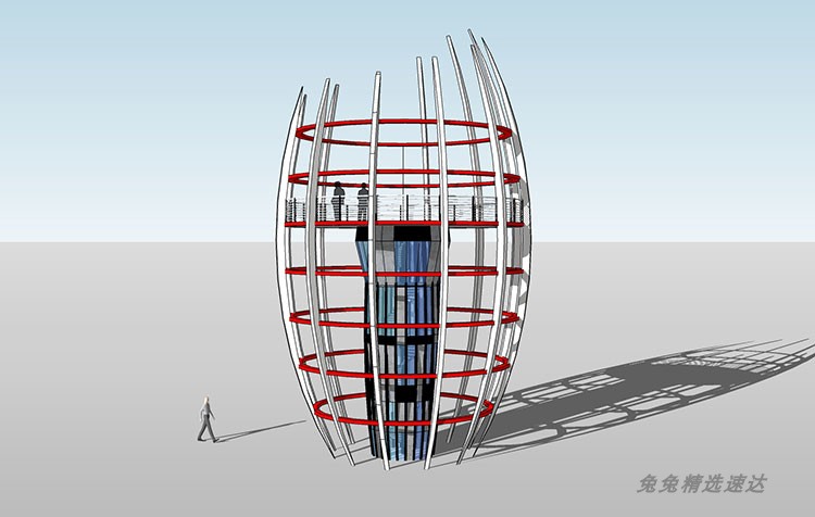 su景观塔模型草图大师园林旅游观景台瞭望塔观景平台创意小品素材 第9张