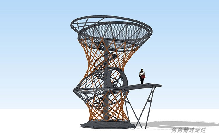 su景观塔模型草图大师园林旅游观景台瞭望塔观景平台创意小品素材 第11张