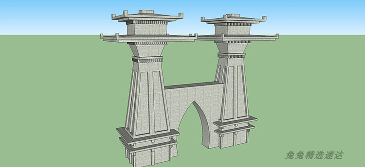 桥梁拱石桥木桥过街天桥SU模型市政钢架sketchup建筑景观设计素材 第8张