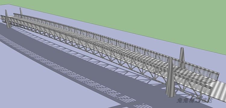 桥梁拱石桥木桥过街天桥SU模型市政钢架sketchup建筑景观设计素材 第13张