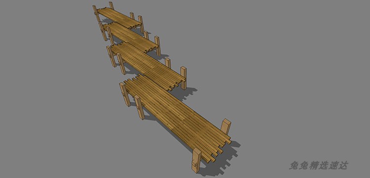 桥梁拱石桥木桥过街天桥SU模型市政钢架sketchup建筑景观设计素材 第14张