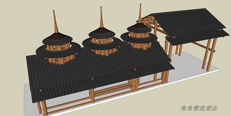 桥梁拱石桥木桥过街天桥SU模型市政钢架sketchup建筑景观设计素材 第21张