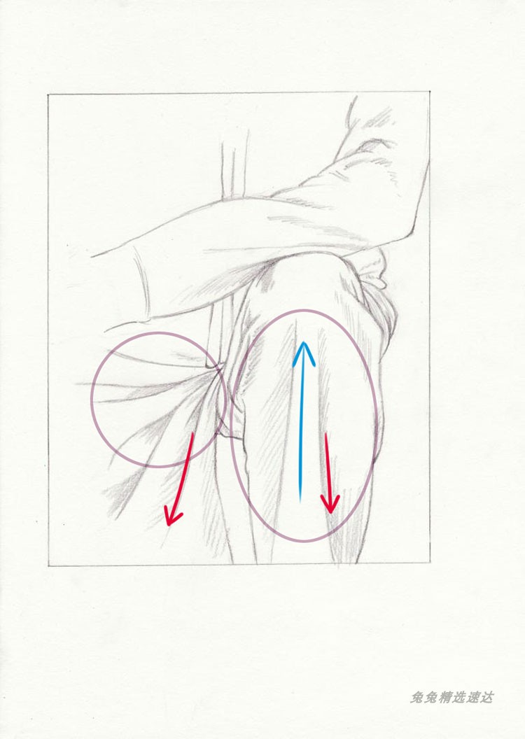 CG绘画 衣服褶皱图解 素描漫画插画 手绘设计人体素材原画 线稿 第15张