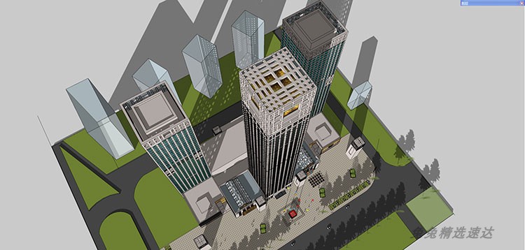 公寓SOHO商住楼SU模型现代LOFT欧式古典酒店sketchup建筑设计素材 第15张