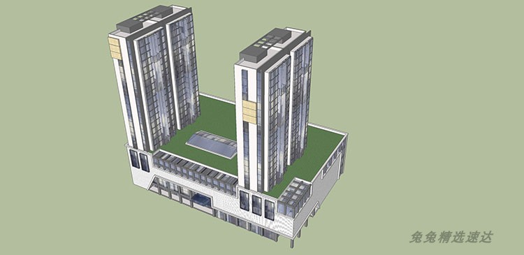 公寓SOHO商住楼SU模型现代LOFT欧式古典酒店sketchup建筑设计素材 第23张