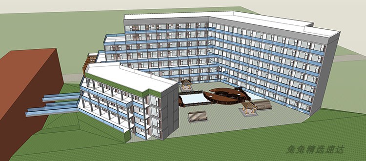 公寓SOHO商住楼SU模型现代LOFT欧式古典酒店sketchup建筑设计素材 第27张