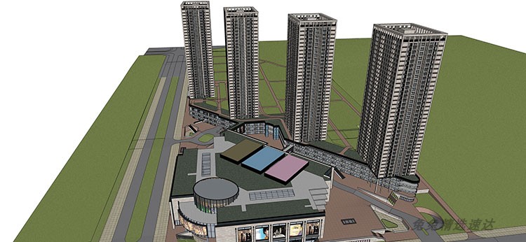 公寓SOHO商住楼SU模型现代LOFT欧式古典酒店sketchup建筑设计素材 第29张