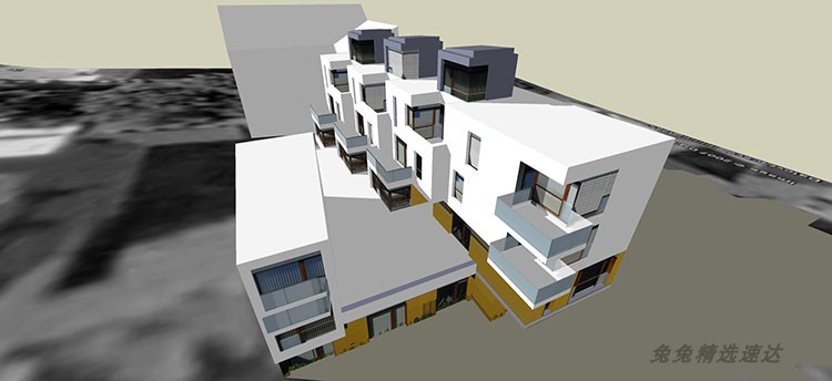 公寓SOHO商住楼SU模型现代LOFT欧式古典酒店sketchup建筑设计素材 第46张