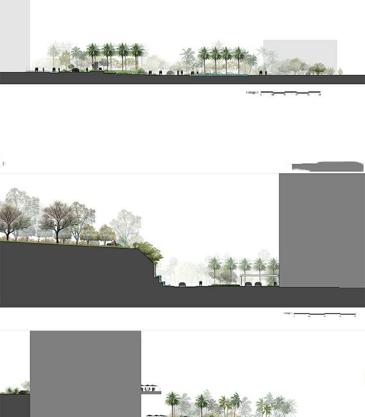 景观立面图剖面图分层图会议展示会展中心园林设计PSD案例ps素材 第5张