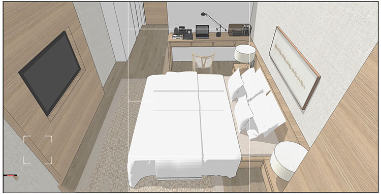 SU模型室内设计民宿日式风格酒店客房卧室装修案例草图大师su模型 第4张