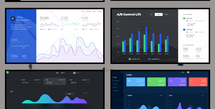 可视化大数据科技网页后台管理图表软件AI界面PSD模版素材源文件 第39张