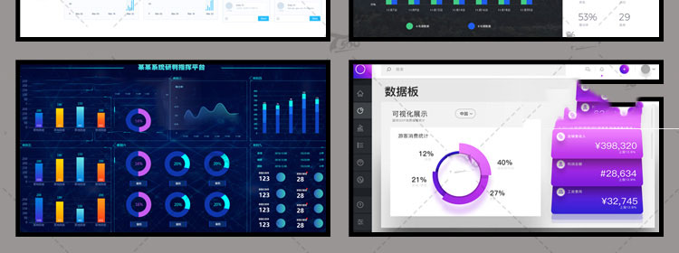 可视化大数据科技网页后台管理图表软件AI界面PSD模版素材源文件 第53张