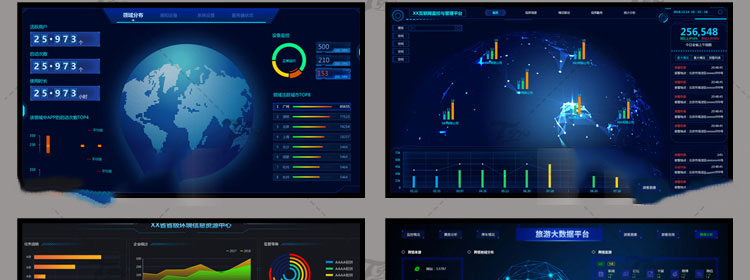 可视化大数据科技网页后台管理图表软件AI界面PSD模版素材源文件 第57张