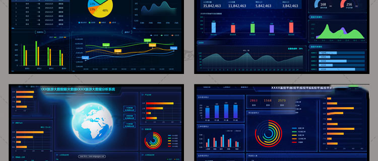 可视化大数据科技网页后台管理图表软件AI界面PSD模版素材源文件 第59张
