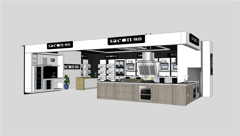 sketchup模型商业展览展厅设计效果图展馆特装搭建草图大师su模型 第5张