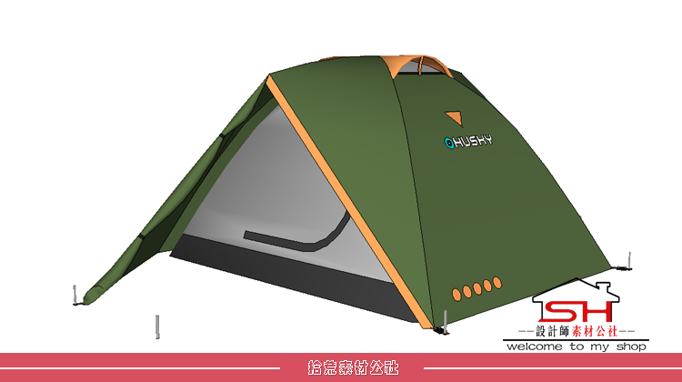 sketchup乡村旅游度假景区户外登山露营地帐篷团建野炊帐篷SU模型 第2张