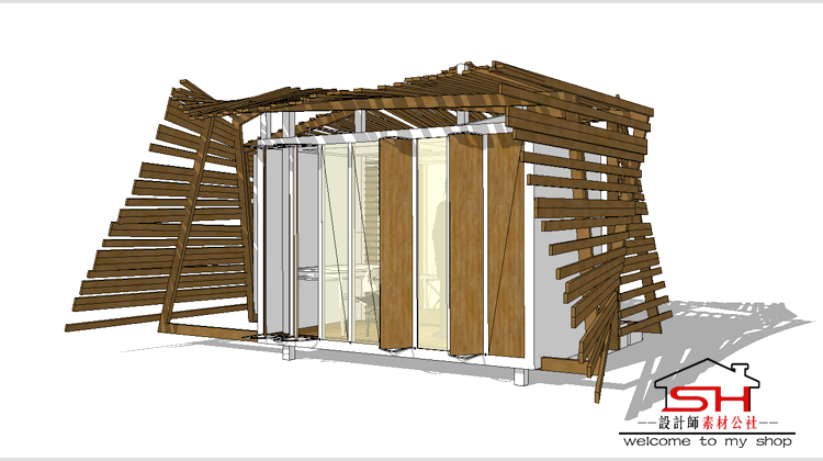 乡村旅游度假村景区小木屋酒店别墅树屋阳光房亭子建筑设计SU模型 第10张