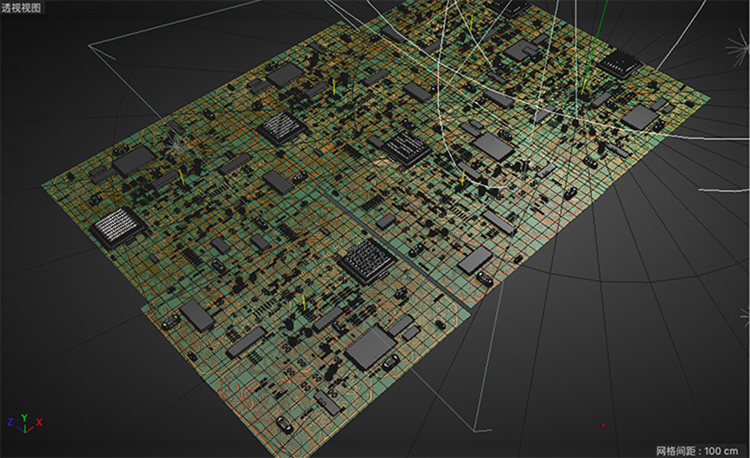 高精度电路板C4D模型工业电子芯片科技3D模型设计素材 MX111 第1张