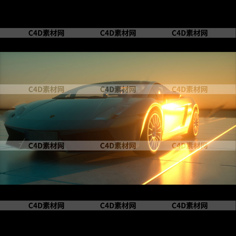 交通工具保时捷跑车赛车汽车vray渲染C4D模型3D素材材质贴图A1387 第1张