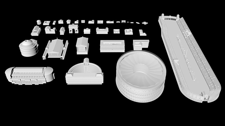 古罗马帝国建筑3D模型C4D MAX 斗兽场万神殿创意场景3D素材A896 第2张