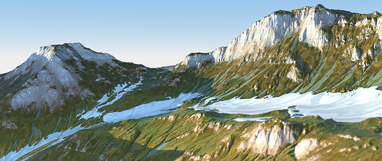 三维山脉场景C4D OC模型动画工程创意场景3D模型素材A517 第1张