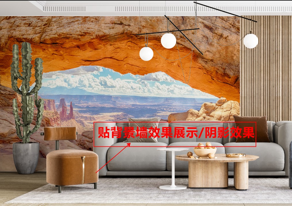 PSD免扣贴图客厅卧室餐厅背景墙壁画装饰画样机高清素材PS场景图 第8张