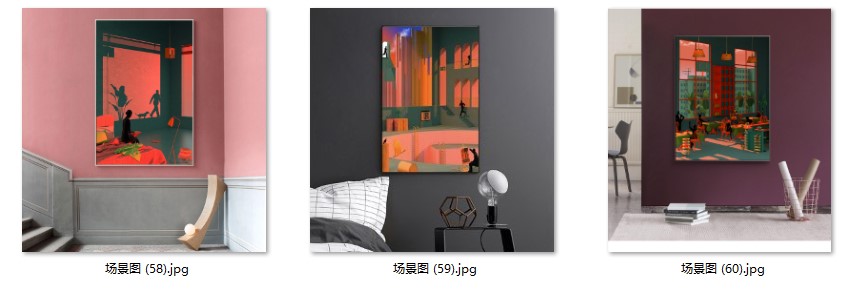 现代简约建筑莫兰迪抽象北欧风轻奢客厅玄关装饰画高清素材图片库 第9张