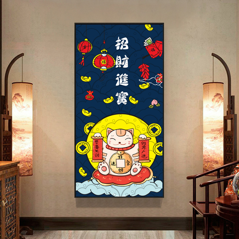 餐厅创意招财猫日式料理店和风三联画挂画装饰画画芯高清素材图库 第12张