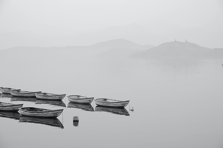 现代极简黑白风景留白装饰画高清画芯客厅玄关挂画抽象素材图库 第6张