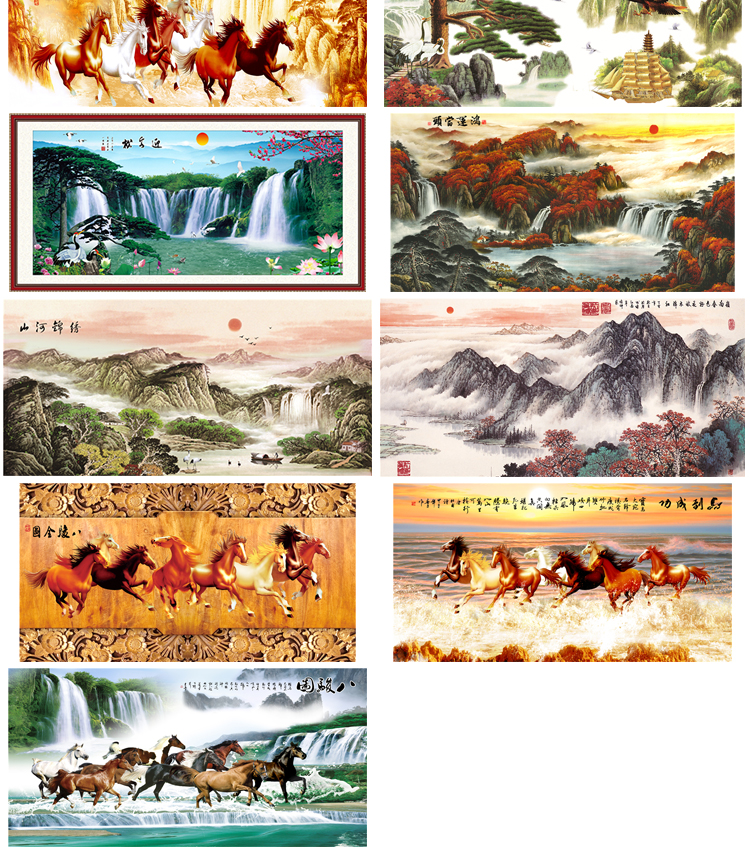 高清山水壁画背景墙素材 新中式国画装饰画图库水墨风景意境图片 第4张