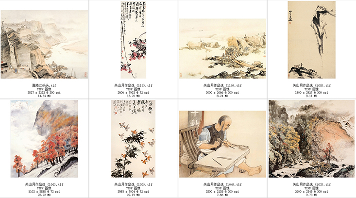 新中式客厅工笔装饰画画芯国画风水山水花鸟水墨高清电子图片素材 第15张