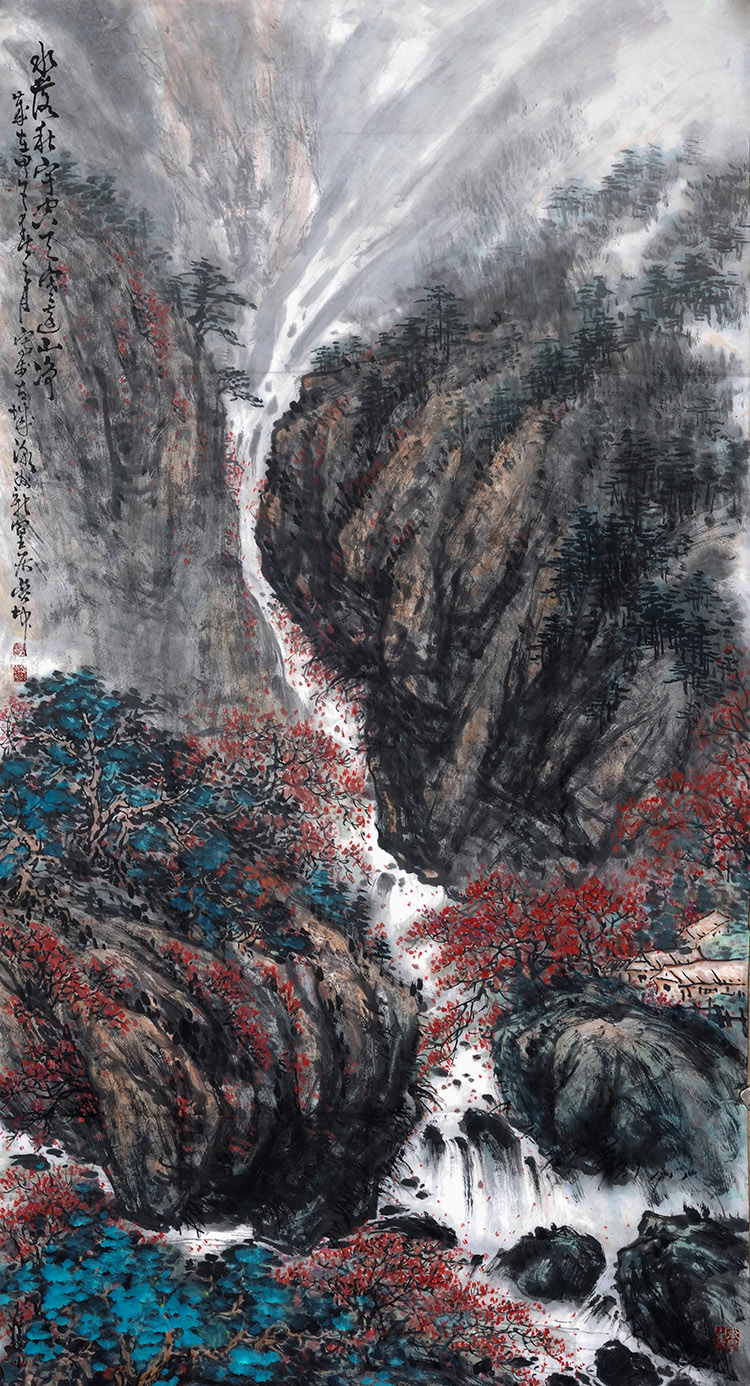 现代新中式大气山水笔墨国画国风客厅玄关装饰画画芯高清素材图库 第34张