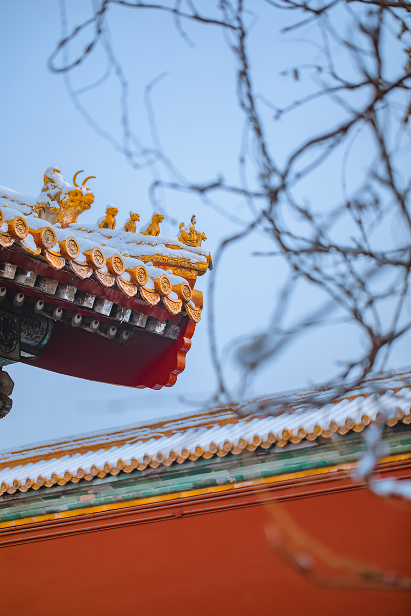 新中式国潮中国红北京故宫红城墙风景摄影装饰画画芯高清素材图库 第11张