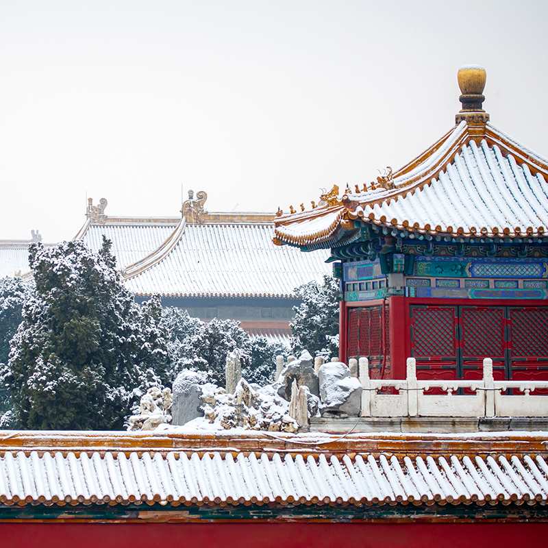 新中式国潮中国红北京故宫红城墙风景摄影装饰画画芯高清素材图库 第12张