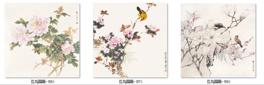 新中式国画工笔画古风禅意花鸟客厅茶室装饰画画芯高清素材图库 第16张