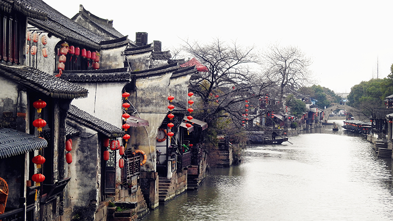 新中式江南水乡山村古镇风景仿古建筑民宿酒店装饰画高清素材图库 第12张