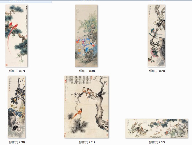 新中式国画多联装饰画画芯素材高清图片水墨花鸟条屏工笔画临摹 第5张