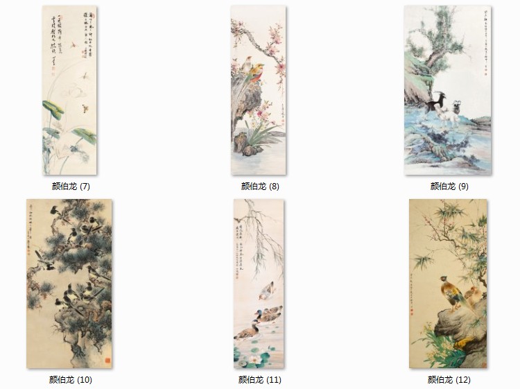 新中式国画多联装饰画画芯素材高清图片水墨花鸟条屏工笔画临摹 第6张