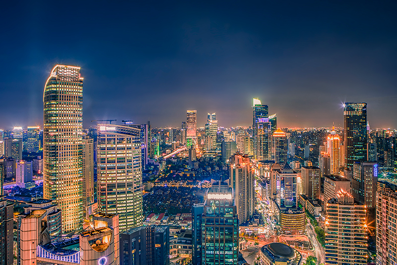 现代轻奢城市深圳上海香港夜景风景摄影图酒店装饰画高清素材图库 第5张