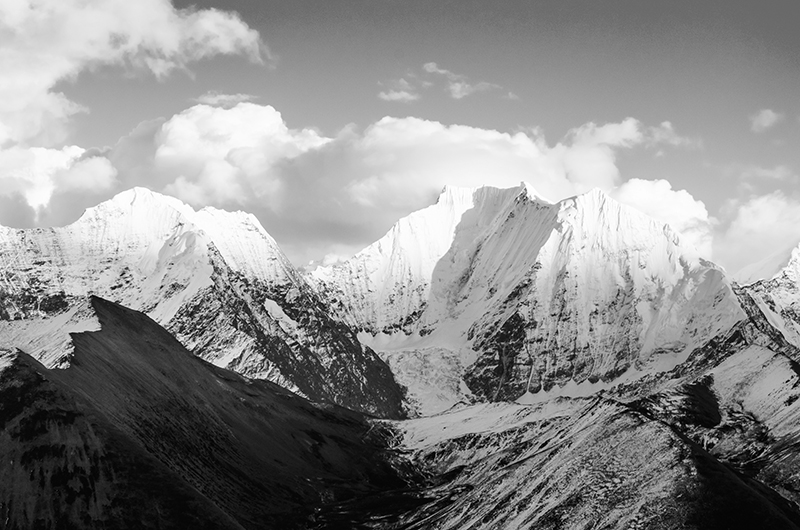 现代中式北欧风黑白灰工业风极简雪山山峰装饰画画芯高清素材图库 第24张