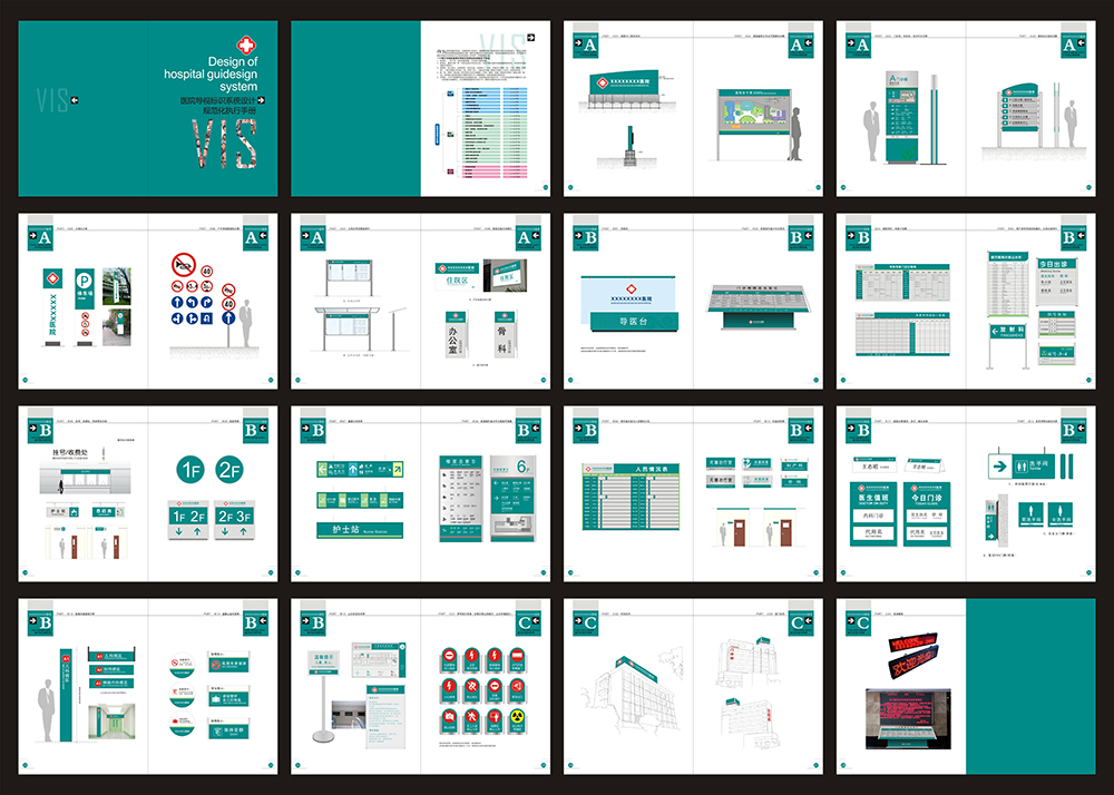 医院导视系统导向牌指示牌VI设计CDR素材模板科室牌楼层指引 第2张