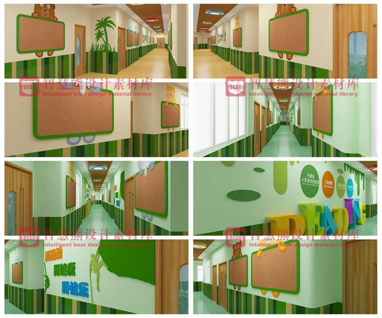 校园文化设计素材效果图幼儿园3D模型大厅活动室走廊音体活动室 第15张